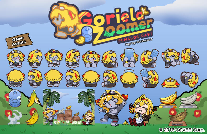 'GoriEla' chibi sprites for Kaela Kovalskia's Goriela Zoomer Game